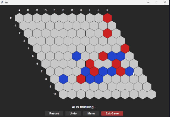 Hex Strategy Game (AI vs Human)